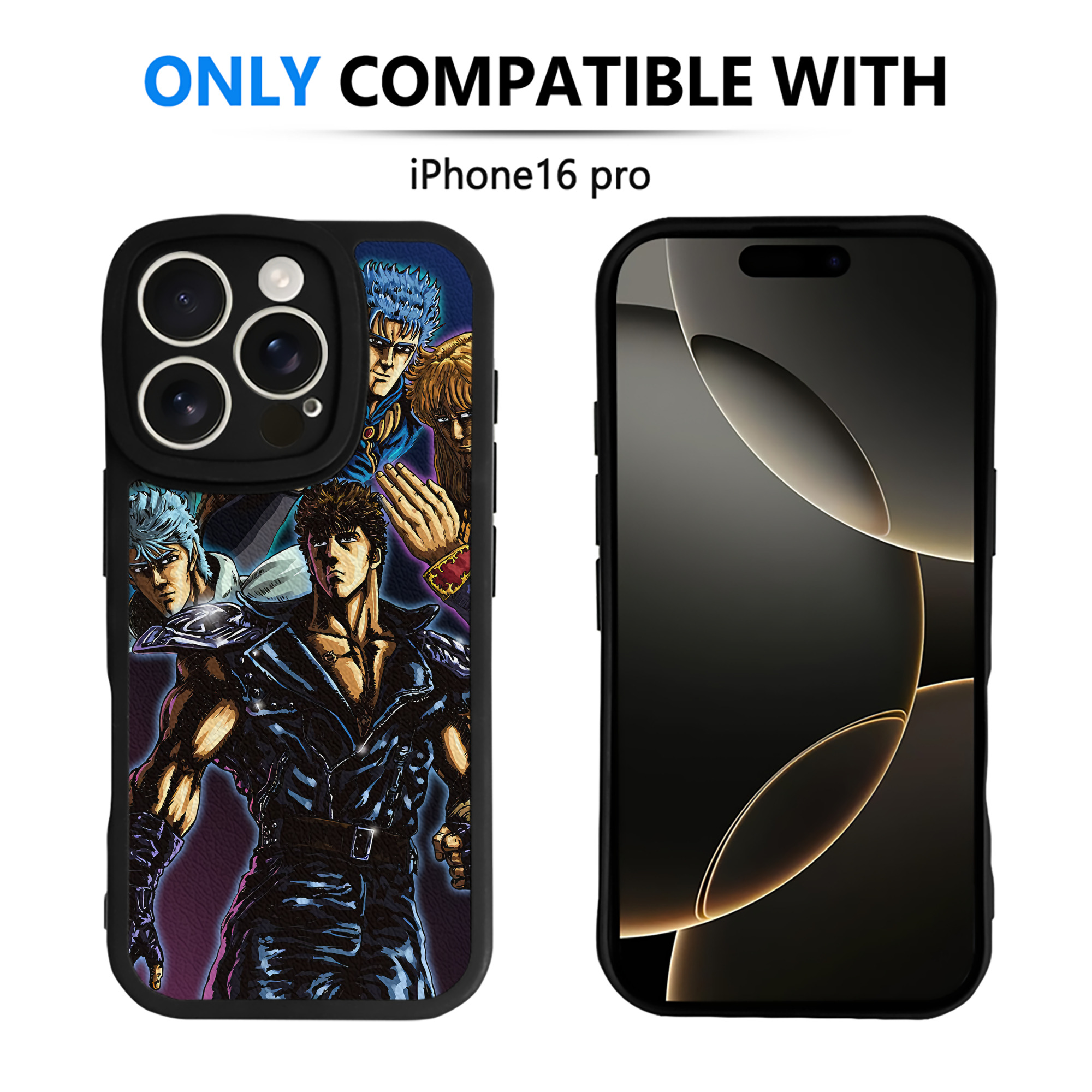 （画像用） 北斗の拳 Fist of the North Star 【iPhone 16シリーズ対応】シリコンスマホケース（レザー調） 材質：シリコン